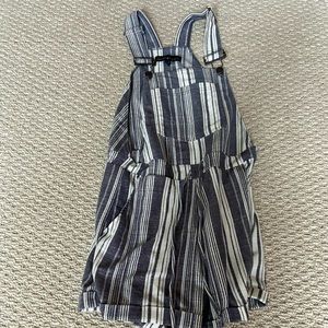 blue and white romper